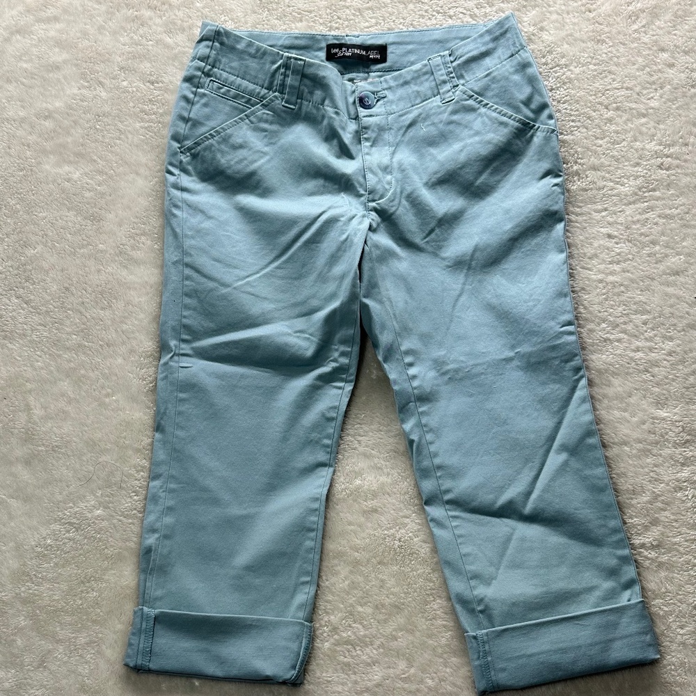 Lee Platinum Label Capri Sz 2 Petite Blue Sage